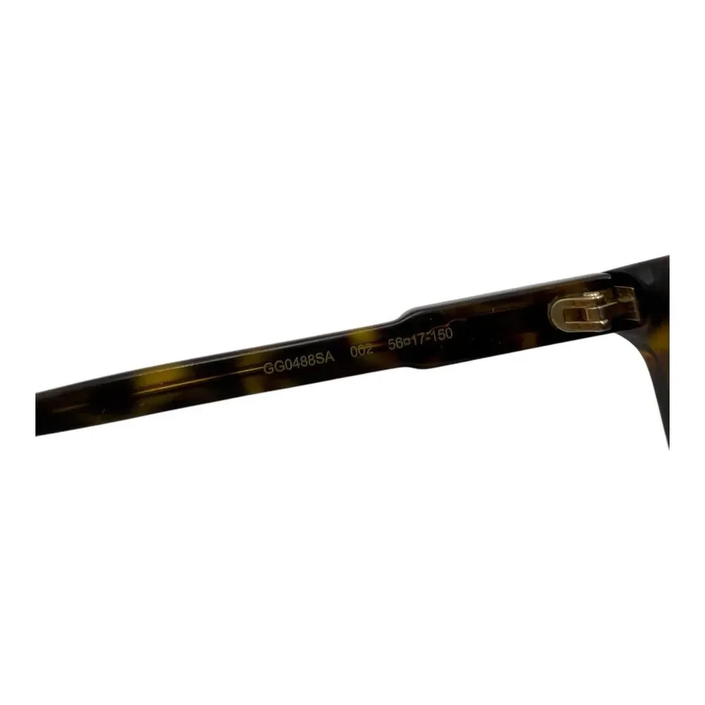 GUCCI GG0488S 002 Round Shape Sunglasses Dark Havana W Case